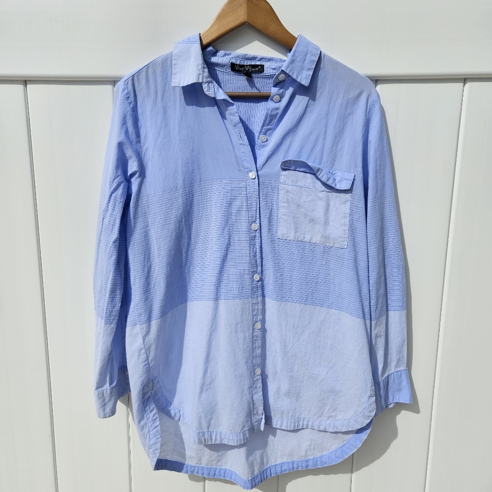 Velvet Heart Blue Striped Long Sleeve Button Up Size S